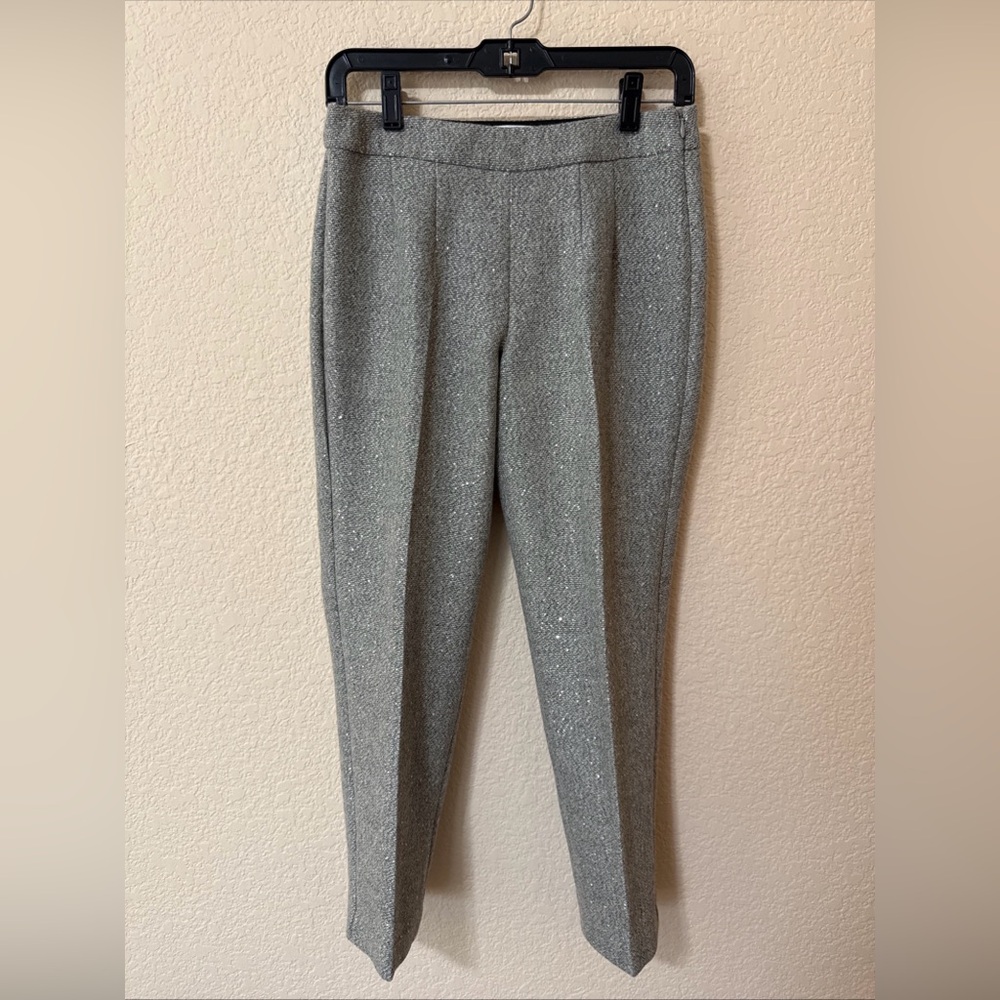 Talbots RSVP Women’s Pants Sz 2P Gray Wool‎ Blend Sequin Lined Pockets Career